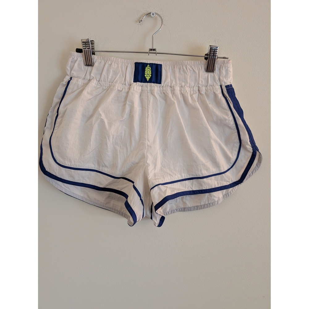 Free People FP Movement Varsity Blues Shorts White Blue XS High rise athletic